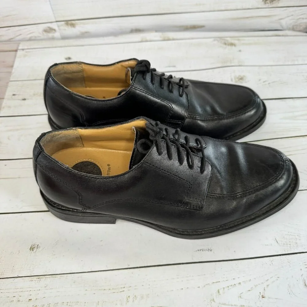 Croft & Barrow Carlton Black Leather Wide Lace Up‎ Mens Dress Shoes Size 9 Wide